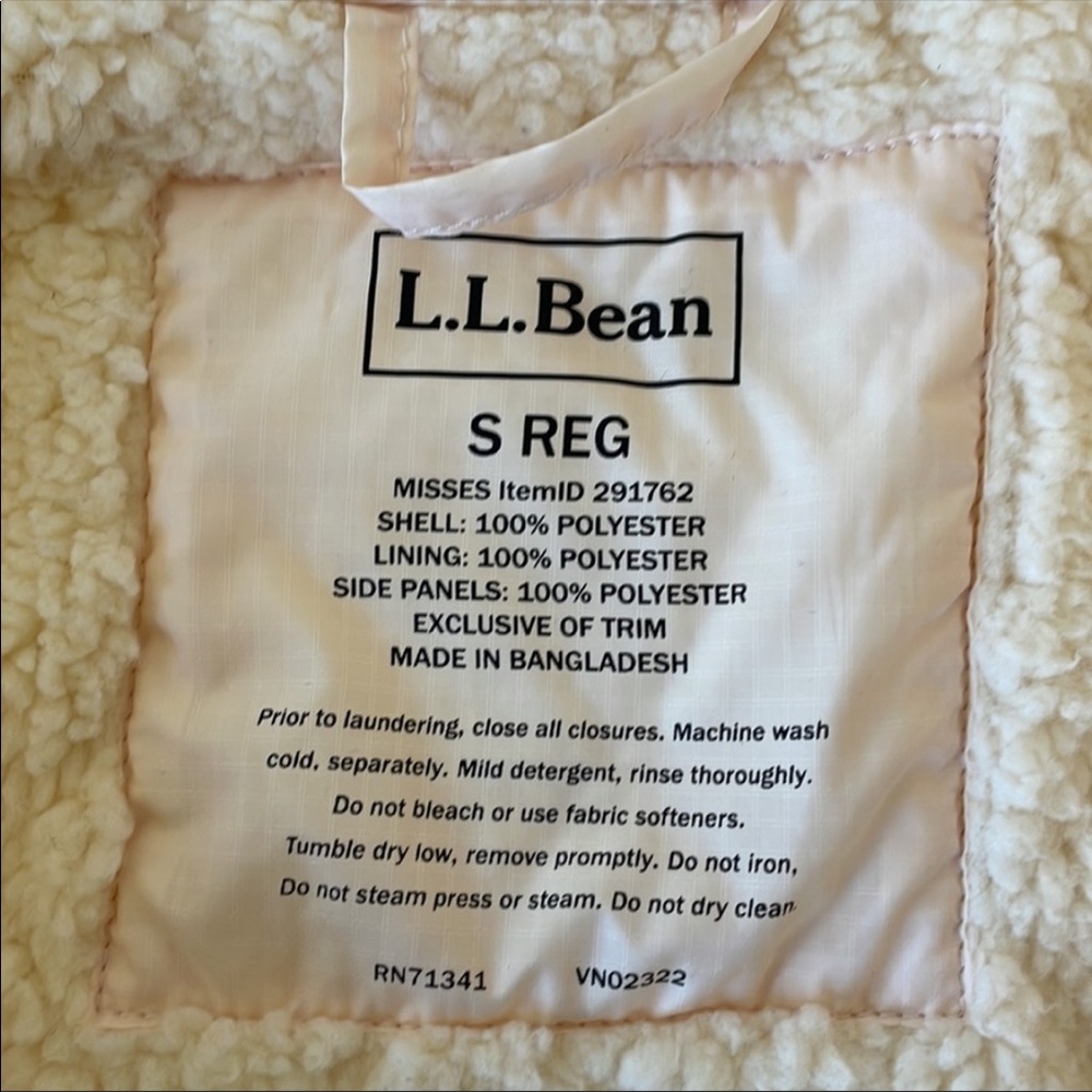 L.L. BEAN vest size S peach yellow fleece lined womens - Picture 8 of 8
